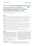 Genomic determinants of long-term cardiometabolic complications in childhood acute lymphoblastic leukemia survivors