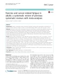 Exercise and cancer-related fatigue in adults: A systematic review of previous systematic reviews with meta-analyses