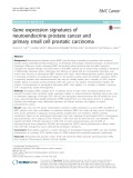 Gene expression signatures of neuroendocrine prostate cancer and primary small cell prostatic carcinoma