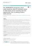 The ANDROMEDA prospective cohort study: Predictive value of combined criteria to tailor breast cancer screening and new opportunities from circulating markers: Study protocol