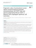 Prognostic value of pretreatment serum alanine aminotransferase/aspartate aminotransferase (ALT/AST) ratio and gamma glutamyltransferase (GGT) in patients with esophageal squamous cell carcinoma