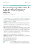 Precision oncology using a limited number of cells: Optimization of whole genome amplification products for sequencing applications