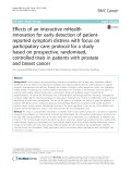 Effects of an interactive mHealth innovation for early detection of patientreported symptom distress with focus on participatory care: Protocol for a study based on prospective, randomised, controlled trials in patients with prostate and breast cancer