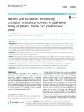Barriers and facilitators to smoking cessation in a cancer context: A qualitative study of patient, family and professional views