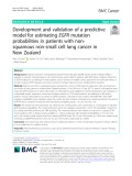 Development and validation of a predictive model for estimating EGFR mutation probabilities in patients with nonsquamous non-small cell lung cancer in New Zealand