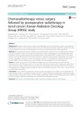 Chemoradiotherapy versus surgery followed by postoperative radiotherapy in tonsil cancer: Korean Radiation Oncology Group (KROG) study