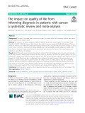 The impact on quality of life from informing diagnosis in patients with cancer: A systematic review and meta-analysis