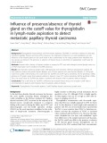 Influence of presence/absence of thyroid gland on the cutoff value for thyroglobulin in lymph-node aspiration to detect metastatic papillary thyroid carcinoma