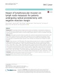 Impact of lymphovascular invasion on lymph node metastasis for patients undergoing radical prostatectomy with negative resection margin