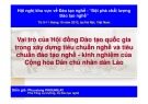 Bài giảng Vai trò của Hội đồng đào tạo quốc gia trong xây dựng tiêu chuẩn nghề và tiêu chuẩn đào tạo nghề - Kinh nghiệm của Cộng hòa Dân chủ nhân dân Lào