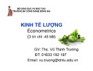 Bài giảng Kinh tế lượng: Giới thiệu môn học - ThS. Vũ Thịnh Trường