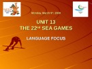 Bài giảng Tiếng Anh 12 - Unit 13: Sea Games (Language focus) - Đinh Hoàng Hải