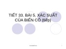 Bài giảng Đại số và Giải tích 11 - Bài 5: Xác suất của biến cố (Tiết 2)