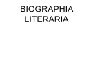Lecture Literary criticism - Lecture 19: Biographia literaria