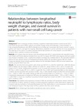 Relationships between longitudinal neutrophil to lymphocyte ratios, body weight changes, and overall survival in patients with non-small cell lung cancer