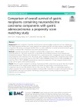 Comparison of overall survival of gastric neoplasms containing neuroendocrine carcinoma components with gastric adenocarcinoma: A propensity score matching study