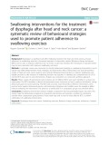 Swallowing interventions for the treatment of dysphagia after head and neck cancer: A systematic review of behavioural strategies used to promote patient adherence to swallowing exercises