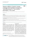 Stepwise addition of genetic changes correlated with histological change from “well-differentiated” to “sarcomatoid” phenotypes: A case report
