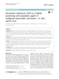 Innovative substance 2250 as a highly promising anti-neoplastic agent in malignant pancreatic carcinoma - in vitro and in vivo