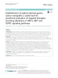 Establishment of patient-derived gastric cancer xenografts: A useful tool for preclinical evaluation of targeted therapies involving alterations in HER-2, MET and FGFR2 signaling pathways