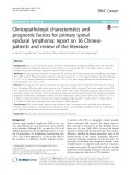 Clinicopathologic characteristics and prognostic factors for primary spinal epidural lymphoma: Report on 36 Chinese patients and review of the literature