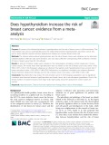 Does hypothyroidism increase the risk of breast cancer: Evidence from a metaanalysis