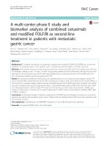 A multi-center phase II study and biomarker analysis of combined cetuximab and modified FOLFIRI as second-line treatment in patients with metastatic gastric cancer