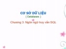 Bài giảng Cơ sở dữ liệu (Databases) - Chương 3: Ngôn ngữ truy vấn SQL