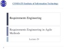 Lecture Software requirements engineering - Lecture­ 29: Requirements engineering in agile methods