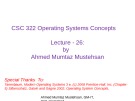 Lecture Operating system concepts - Lecture 26