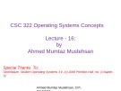 Lecture Operating system concepts - Lecture 16