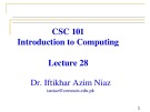 Lecture Introduction to computing - Lecture 28