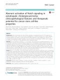 Aberrant activation of Notch signaling in extrahepatic cholangiocarcinoma: Clinicopathological features and therapeutic potential for cancer stem cell-like properties