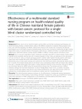 Effectiveness of a multimodal standard nursing program on health-related quality of life in Chinese mainland female patients with breast cancer: Protocol for a singleblind cluster randomized controlled trial