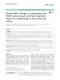 Perioperative changes in osteopontin and TGFβ1 plasma levels and their prognostic impact for radiotherapy in head and neck cancer