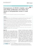 Overexpression of UNC5B in bladder cancer cells inhibits proliferation and reduces the volume of transplantation tumors in nude mice