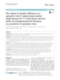 The impact of gender difference on operative time in laparoscopic partial nephrectomy for T1 renal tumor and the utility of retroperitoneal fat thickness as a predictor of operative time