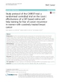 Study protocol of the CAREST-trial: A randomised controlled trial on the (cost-) effectiveness of a CBT-based online selfhelp training for fear of cancer recurrence in women with curatively treated breast cancer