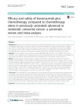 Efficacy and safety of bevacizumab plus chemotherapy compared to chemotherapy alone in previously untreated advanced or metastatic colorectal cancer: A systematic review and meta-analysis