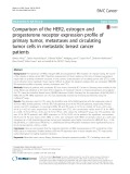 Comparison of the HER2, estrogen and progesterone receptor expression profile of primary tumor, metastases and circulating tumor cells in metastatic breast cancer patients