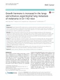 Growth hormone is increased in the lungs and enhances experimental lung metastasis of melanoma in DJ-1 KO mice