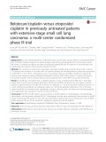 Belotecan/cisplatin versus etoposide/ cisplatin in previously untreated patients with extensive-stage small cell lung carcinoma: A multi-center randomized phase III trial