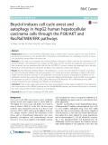 Bicyclol induces cell cycle arrest and autophagy in HepG2 human hepatocellular carcinoma cells through the PI3K/AKT and Ras/Raf/MEK/ERK pathways