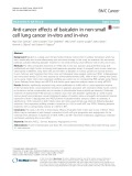 Anti-cancer effects of baicalein in non-small cell lung cancer in-vitro and in-vivo