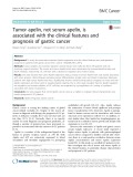 Tumor apelin, not serum apelin, is associated with the clinical features and prognosis of gastric cancer