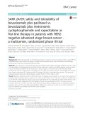 SAKK 24/09: Safety and tolerability of bevacizumab plus paclitaxel vs. bevacizumab plus metronomic cyclophosphamide and capecitabine as first-line therapy in patients with HER2- negative advanced stage breast cancer - a multicenter, randomized phase III trial