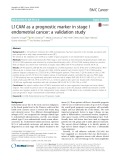 L1CAM as a prognostic marker in stage I endometrial cancer: A validation study