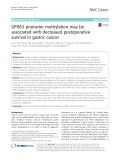 GFRA3 promoter methylation may be associated with decreased postoperative survival in gastric cancer