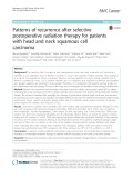 Patterns of recurrence after selective postoperative radiation therapy for patients with head and neck squamous cell carcinoma