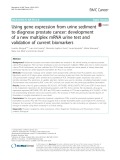 Using gene expression from urine sediment to diagnose prostate cancer: Development of a new multiplex mRNA urine test and validation of current biomarkers